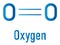Elemental oxygen. O2 molecule. Skeletal formula.