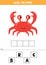 Elementary crossword with crab. Game for kids