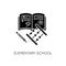 Elementary school black glyph icon