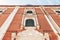 Elements of the facade of the Dormition Cathedral of the Ryazan Kremlin on a summer day against the sky