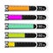 Elements infographics, diagram with pixel hourglass cursor, simple colorful graph percent, 5 step timeline indicator, bar graph