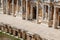 Elements of the old amphitheater, Hierapolis in Pamukkale, Turkey