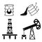 elements and symbol of fall and rise of oil prices