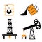 elements and symbol of fall and rise of oil prices
