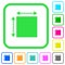 Elemet dimensions vivid colored flat icons