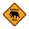 Elephant animal warning traffic sign design vector illustration