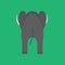 Elephant back view vector icon gray animal illustration. Isolated mammal africa zoo. Safari wildlife drawing nature