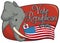 Elephant with Ballot and American Flag Supporting the Republican Party, Vector Illustration