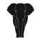 The elephant, the biggest wild animal. African elephant with tusks single icon in black style vector symbol stock
