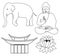 Elephant buddha  Lotus Buddhism religion icons print pattern silhouette meditation Modern  illustration colorful flat design