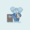 Elephant business sticker emoticon open safe