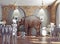 An elephant calm in the restaurant