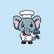 Elephant Chef Cute Creative Kawaii Cartoon Mascot