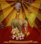 Elephant at the circus. Illustration.