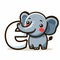An elephant clipart and letter E