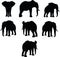 Elephant collection vector silhouette