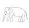 Elephant continuous one line drawings set