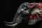 An elephant covered in the American flag a symbol of the Republican political party