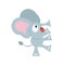 Elephant cute cartoon design vector.Surprised elephant.Adorable mascot