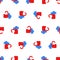 Elephant and Donkey pattern seamless. Democrat and Republican background. Political patriotic texture