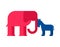 Elephant and Donkey USA. Republican and Democrat party America. Vector illustration