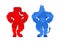 Elephant and Donkey versus. Democrat and Republican battle. Political patriotic vs. Red and blue fight