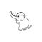 Elephant doodle icon vector hand drawing