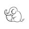 Elephant doodle icon vector hand drawing