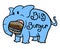 Elephant eating big burger