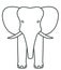 Elephant face contour icon
