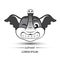 Elephant face saw tooth smile logo and white background