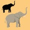 Elephant flat style vector illustration profile side