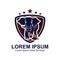 Elephant Football Emblem Logo