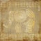 Elephant Golden Pattern on grunge background