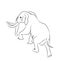 Elephant graphic line, goes, vector