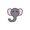 Elephant head filled outline icon