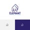 Elephant House Real Estate Realty Strong Construction Line Logo