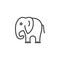 Elephant line icon, outline vector sign