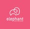 Elephant Logo with a Line style logotype Vector Design Icon. Minimalist Unique Simple Sign Animal Mono Line