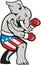 Elephant Mascot Boxer Boxing Side Cartoon