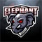 Elephant mascot esport logo design