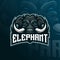 Elephant mascot logo design vector with modern illustration concept style for badge, emblem and tshirt printing. angry elephant