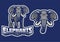 Elephant mascot set