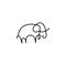 Elephant one line icon. Element of animal icon. Thin line icon for website design and development, app development. Premium icon