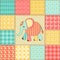 Elephant patchwork pattern