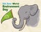 Elephant with Pennant Commemorating World Environment Day in Watercolor Style, Vector Illustration