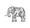 Elephant pixel art. 8bit Animal vector. 8 bit Old video game graphics