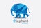 Elephant polygon vector illustration, logo design, web icon, sign, animal brand