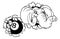 Elephant Pool 8 Ball Billiards Mascot Cartoon