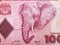 Elephant a portrait from Tanzanian money